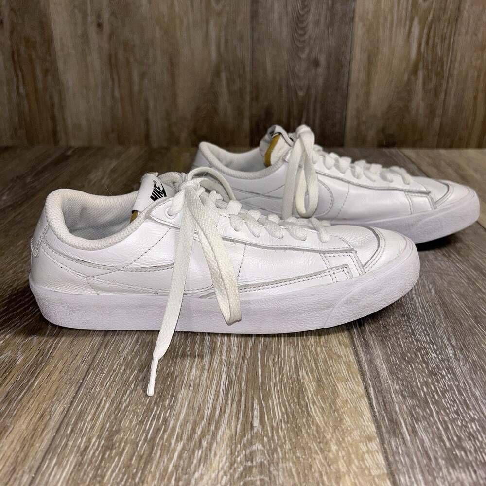 Nike Blazer Low 77 White On White Leather Women’s US Size 6.5 Sneaker Shoes